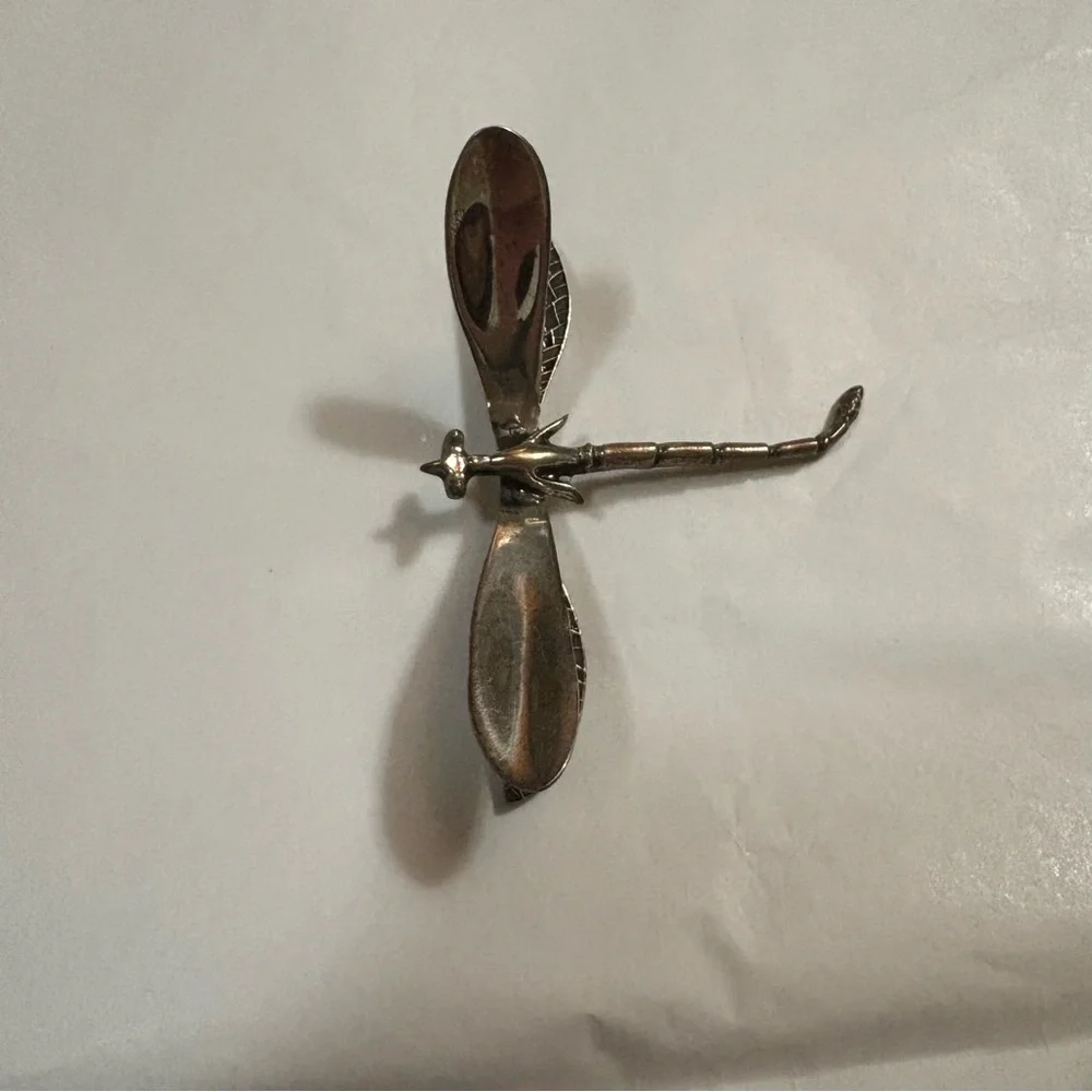 VGT Mexico Sterling Silver 3D Figural Dragonfly Brooch Pin